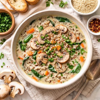 Image of Cream of Quinoa Mushroom Soup
