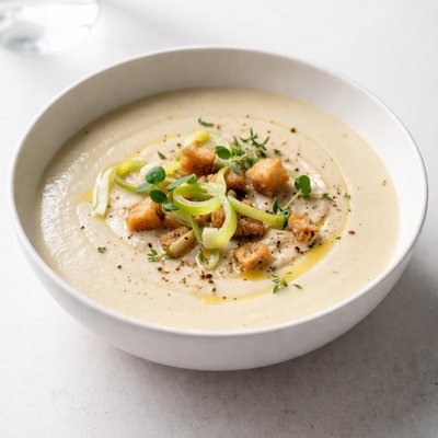Image of Cream of Turnip Potato and Leek Soup