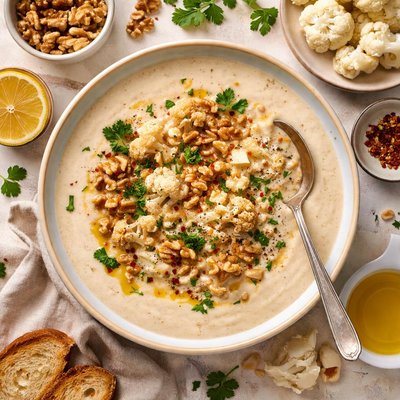 Image of Cream of Walnut and Cauliflower Soup