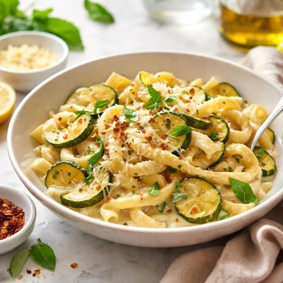 Image of Cream Pasta Sauce with Zucchini