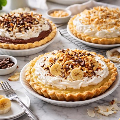 Image of Cream Pie Chocolate Coconut and Banana Variations