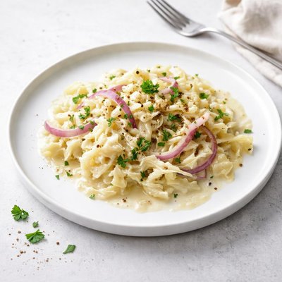 Image of Creamed Cabbage with Red Onion