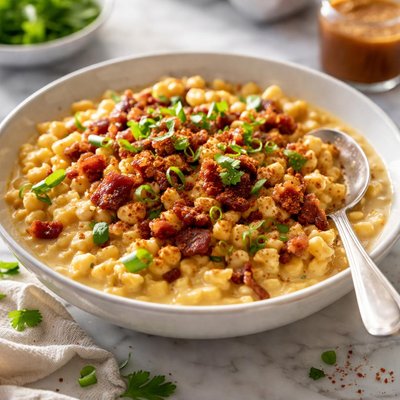 Image of Creamed Corn with Bacon and Chipotle