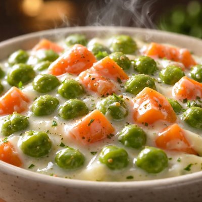 Image of Creamed Peas and Carrots