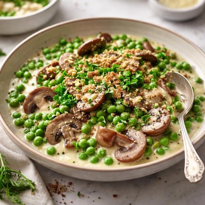 Image of Creamed Peas and Mushrooms