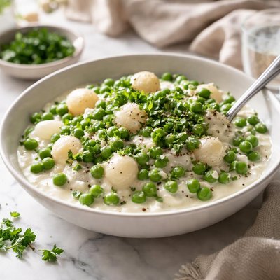 Image of Creamed Peas and Onions