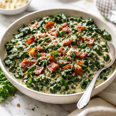 Image of Creamed Piggy Spinach