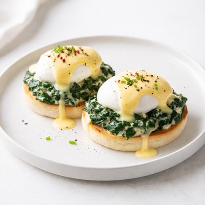 Image of Creamed Spinach Eggs Benedict
