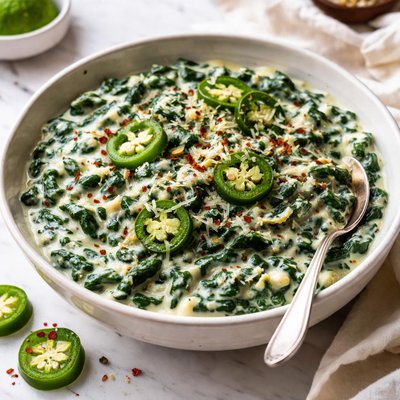 Image of Creamed Spinach with Jalapenos