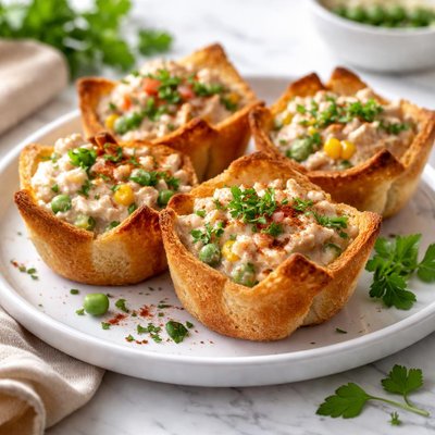 Image of Creamed Tuna in Toast Cups