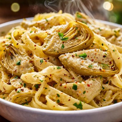 Image of Creamy Artichoke and Asiago Pasta