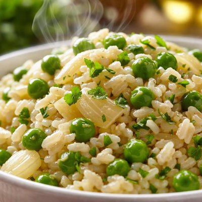 Image of Creamy Austrian Rice with Peas and Onions Quick