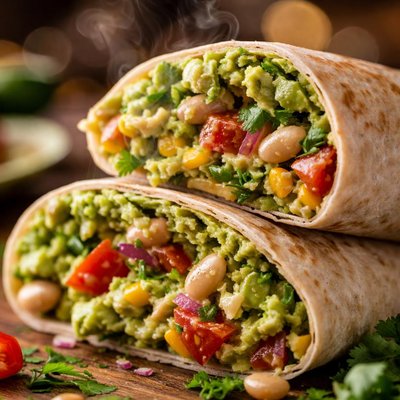Image of Creamy Avocado and White Bean Wrap