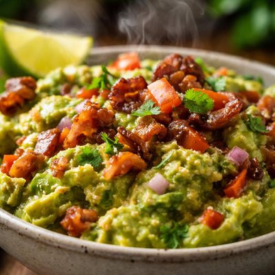 Image of Creamy Avocado with Bacon Dip Guacamole