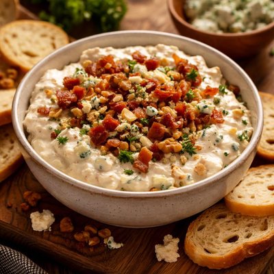 Image of Creamy Bacon Walnut and Blue Cheese Dip