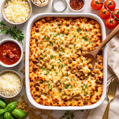 Image of Creamy Baked Beefaroni