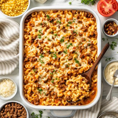 Image of Creamy Baked Beefaroni Light