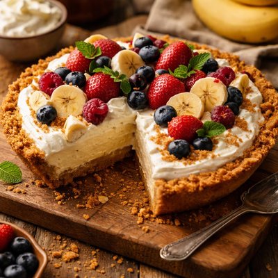 Image of Creamy Banana Berry Pie
