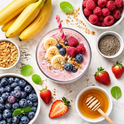 Image of Creamy Banana Berry Smoothie