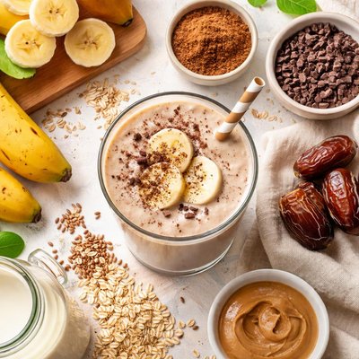 Image of Creamy Banana Carob Drink Raw