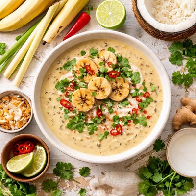 Image of Creamy Banana Lemongrass and Coconut Soup