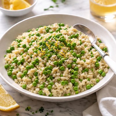 Image of Creamy Barley with Peas and Chives