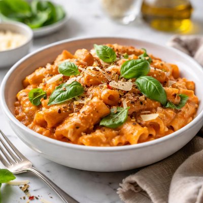 Image of Creamy Basil Red Pepper Pasta