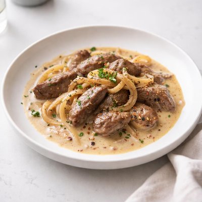 Image of Creamy Beef and Onions