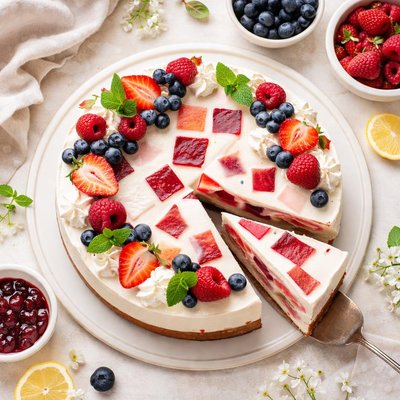 Image of Creamy Berry Mosaic Cake