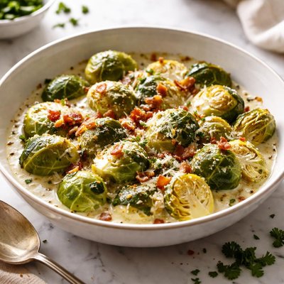 Image of Creamy Braised Brussels Sprouts