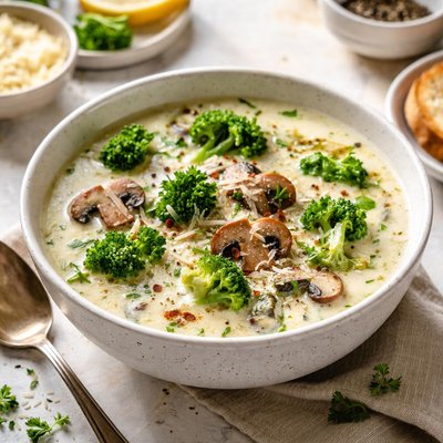 Image of Creamy Broccoli Mushroom Soup
