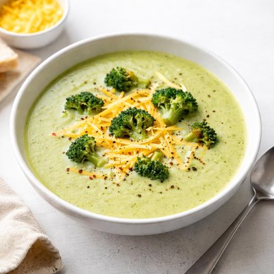 Image of Creamy Broccoli Soup with Cheddar Cheese