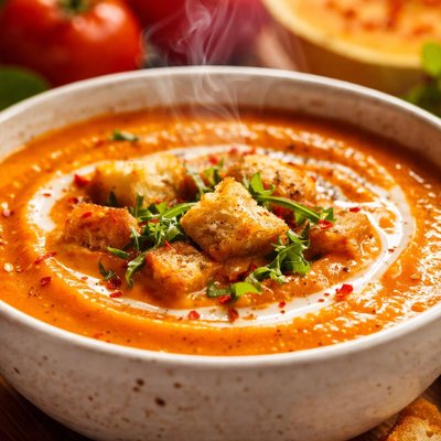 Image of Creamy Butternut Squash and Tomato Soup