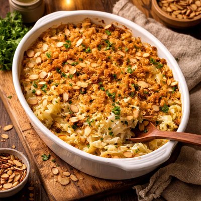Image of Creamy Cabbage Gratin with Toasted Almonds