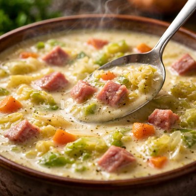 Image of Creamy Cabbage Ham Soup