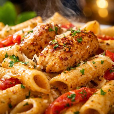 Image of Creamy Cajun Chicken Pasta Vegetarian Chicken