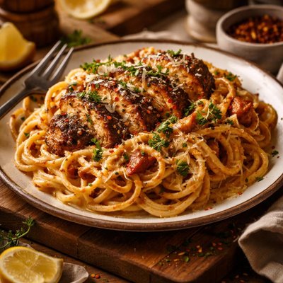 Image of Creamy Cajun Chicken Spaghetti