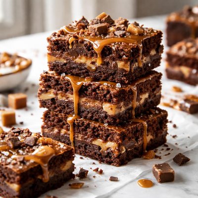 Image of Creamy Caramel Treasure Brownies