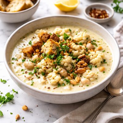 Image of Creamy Cauliflower and Butter Bean Soup