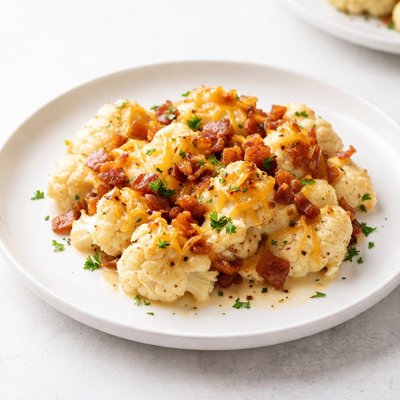 Image of Creamy Cauliflower Casserole with Bacon and Cheddar