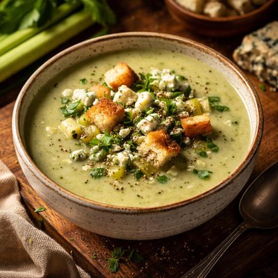 Image of Creamy Celery and Blue Cheese Soup