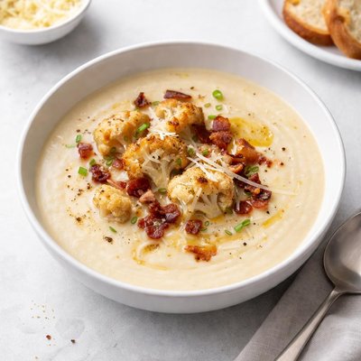 Image of Creamy Cheesy Cauliflower Soup