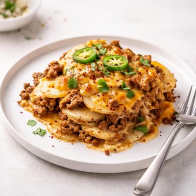 Image of Creamy Cheesy Chili Potato Casserole