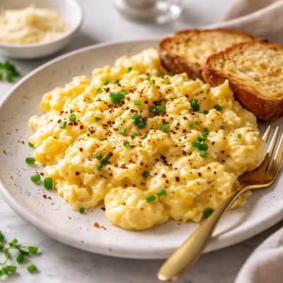 Image of Creamy Cheesy Scrambled Eggs