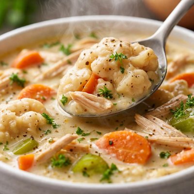 Image of Creamy Chicken and Dumpling Soup