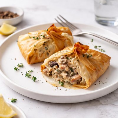 Image of Creamy Chicken and Mushroom Phyllo Packets