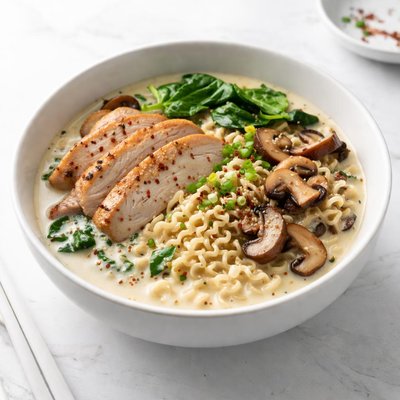 Image of Creamy Chicken and Mushroom Ramen