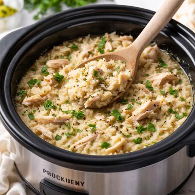 Image of Creamy Chicken and Rice in a Crock Pot