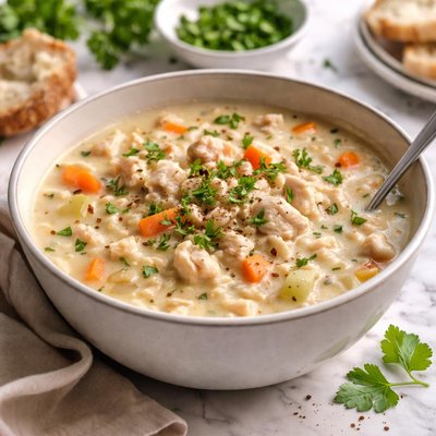 Image of Creamy Chicken and Rice Soup