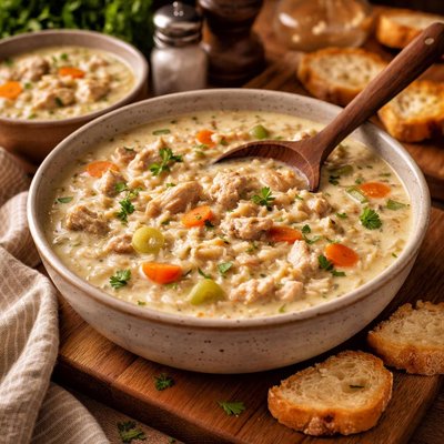 Image of Creamy Chicken and Rice Soup by Paula Deen
